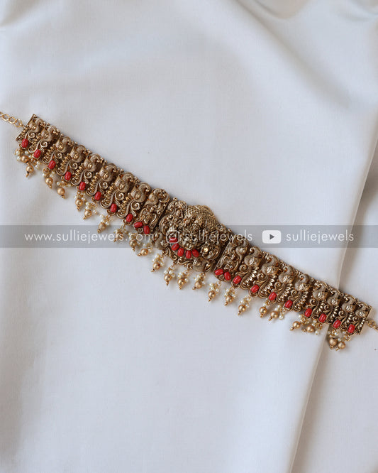 Sullie Basic - Goddess Peacock Coral Stone Bridal Hipchain