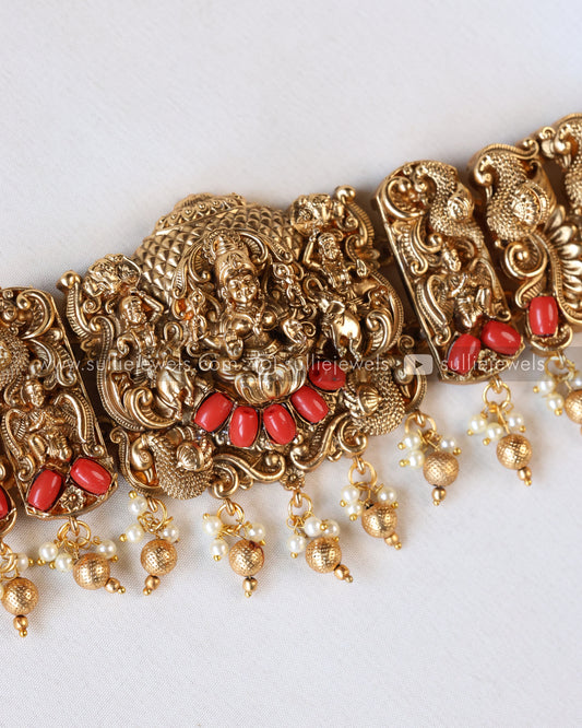 Sullie Basic - Goddess Peacock Coral Stone Bridal Hipchain