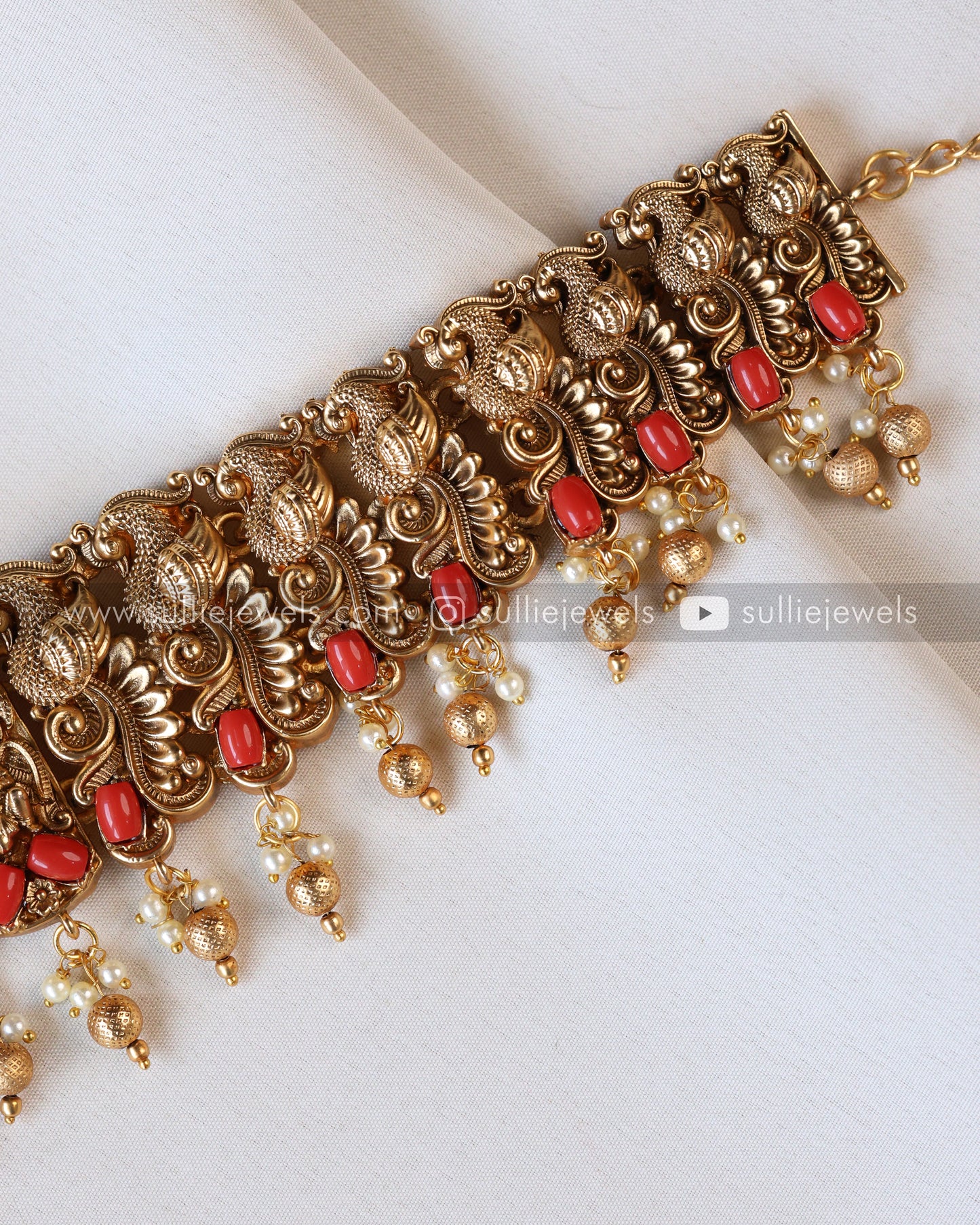 Sullie Basic - Goddess Peacock Coral Stone Bridal Hipchain