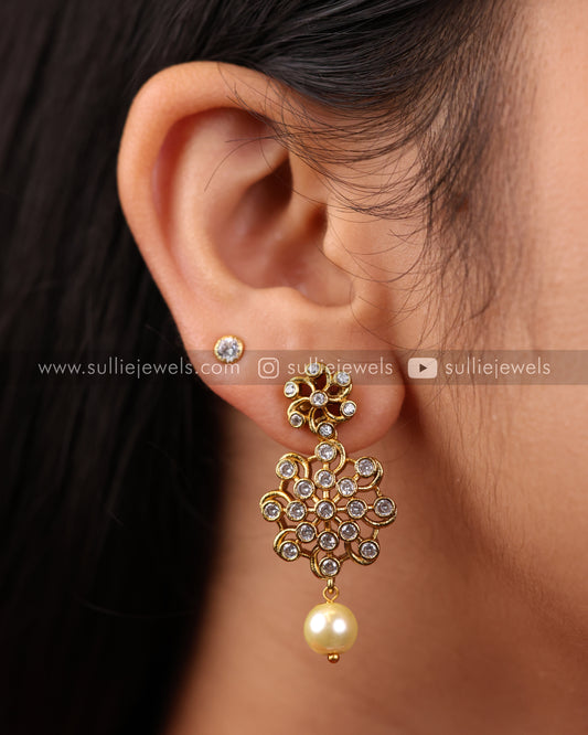 Diamond Lookalike Pendant Necklace Set