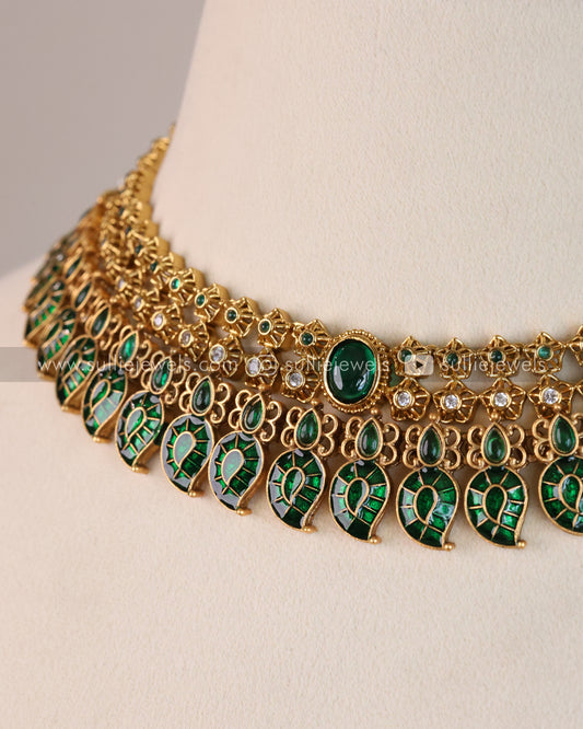 Layered Green Necklace Combo ( 4 piece )