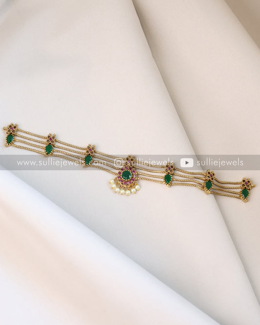 4 Layer Palakka Choker with Stud