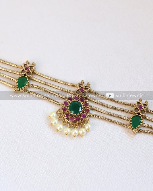 4 Layer Palakka Choker with Stud