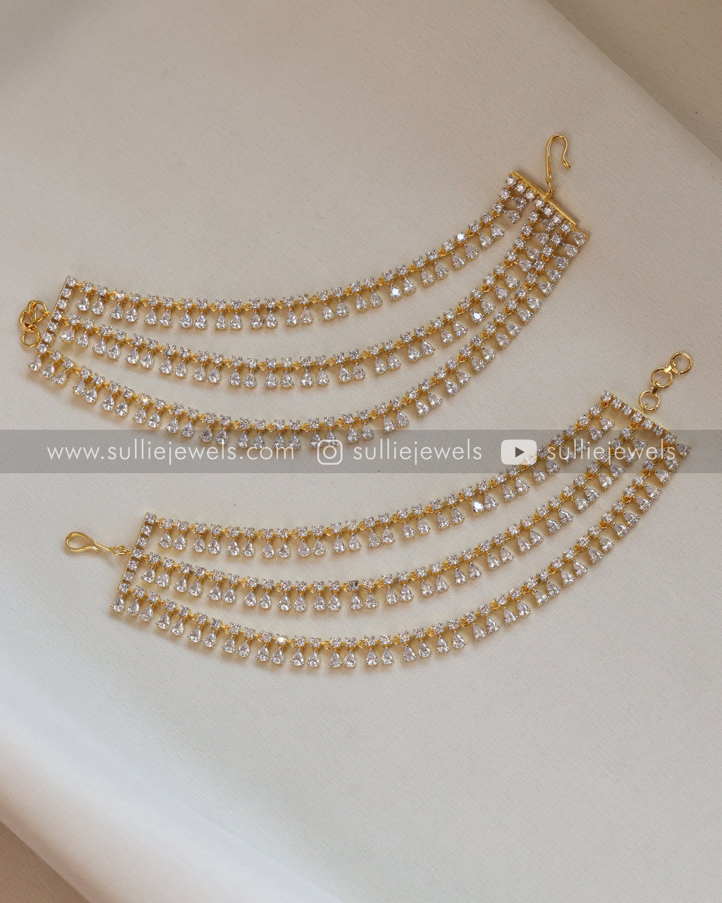Diamond Three Layer Earchain / Maatti
