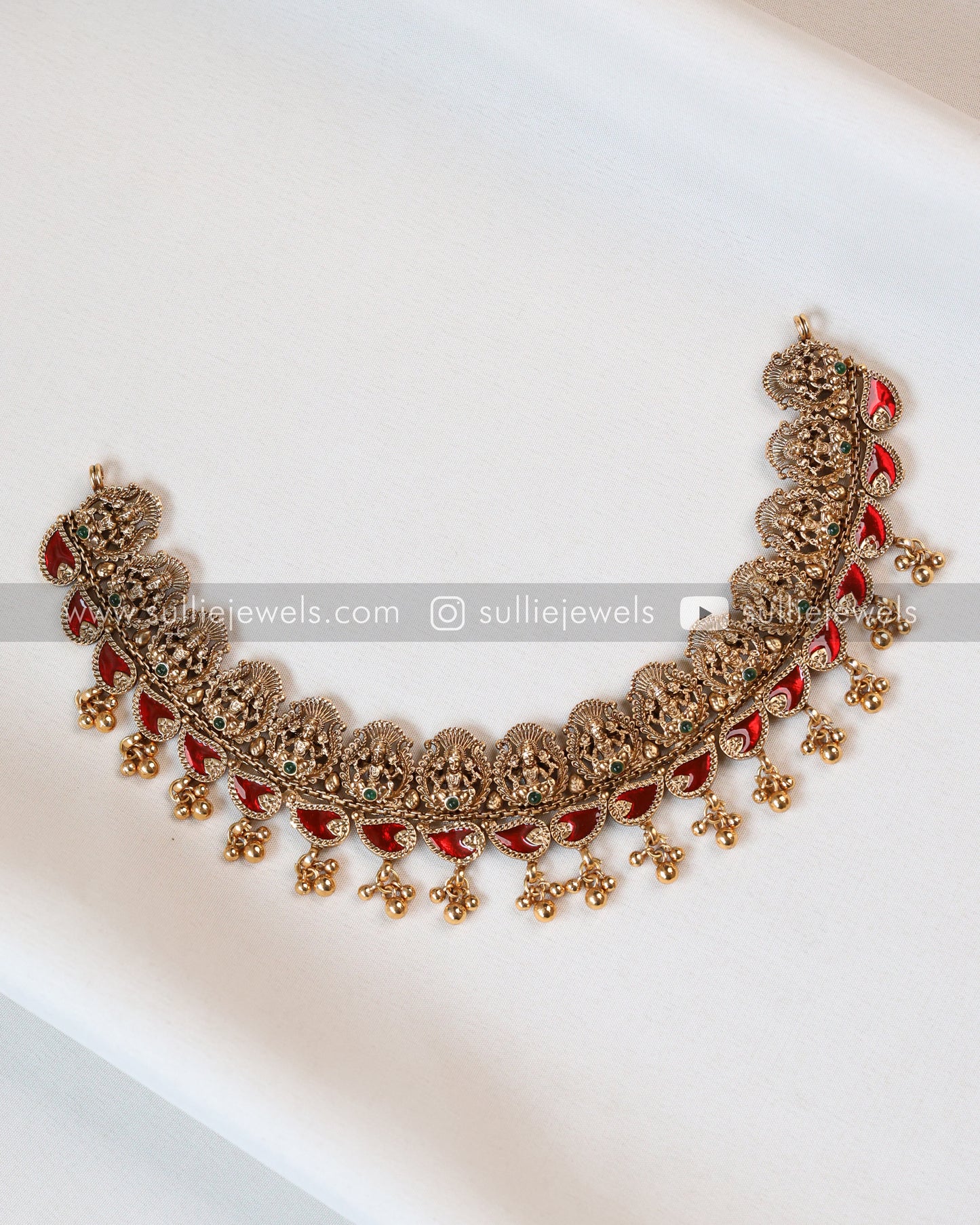 Sullie Basic - Lakshmi Red Palakka Necklace with Stud