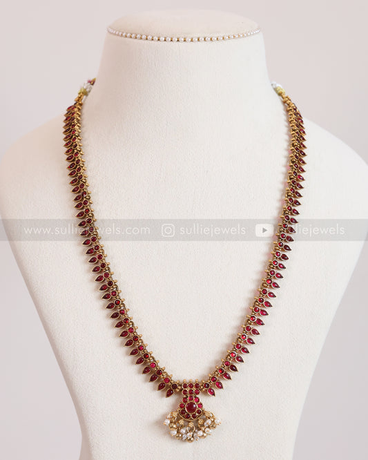 7187 - Sullie Basic Ruby Palakka Mango Long Chain with Stud