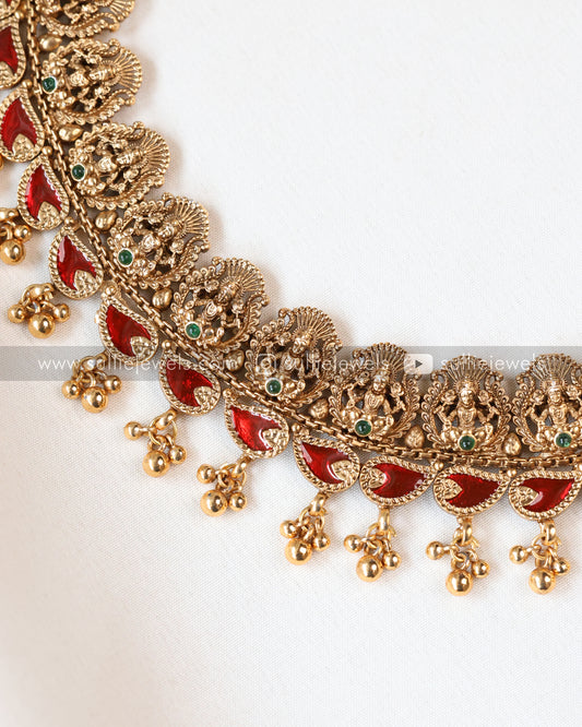 Sullie Basic - Lakshmi Red Palakka Necklace with Stud