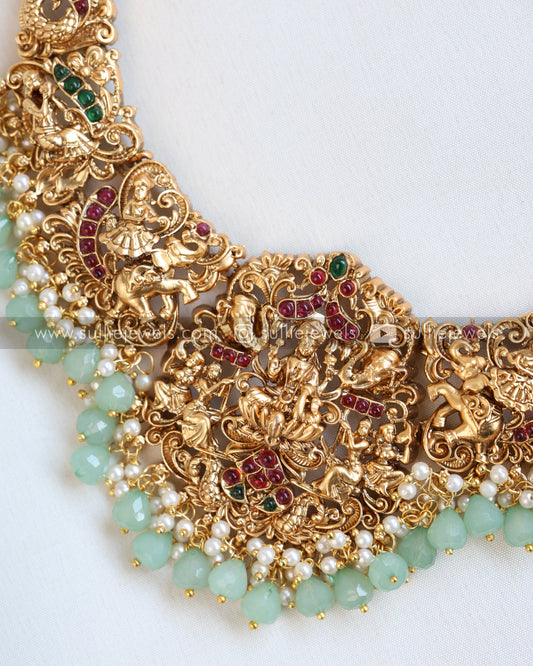 Sullie Basic - Lakshmi Mint Beads Necklace with Earring