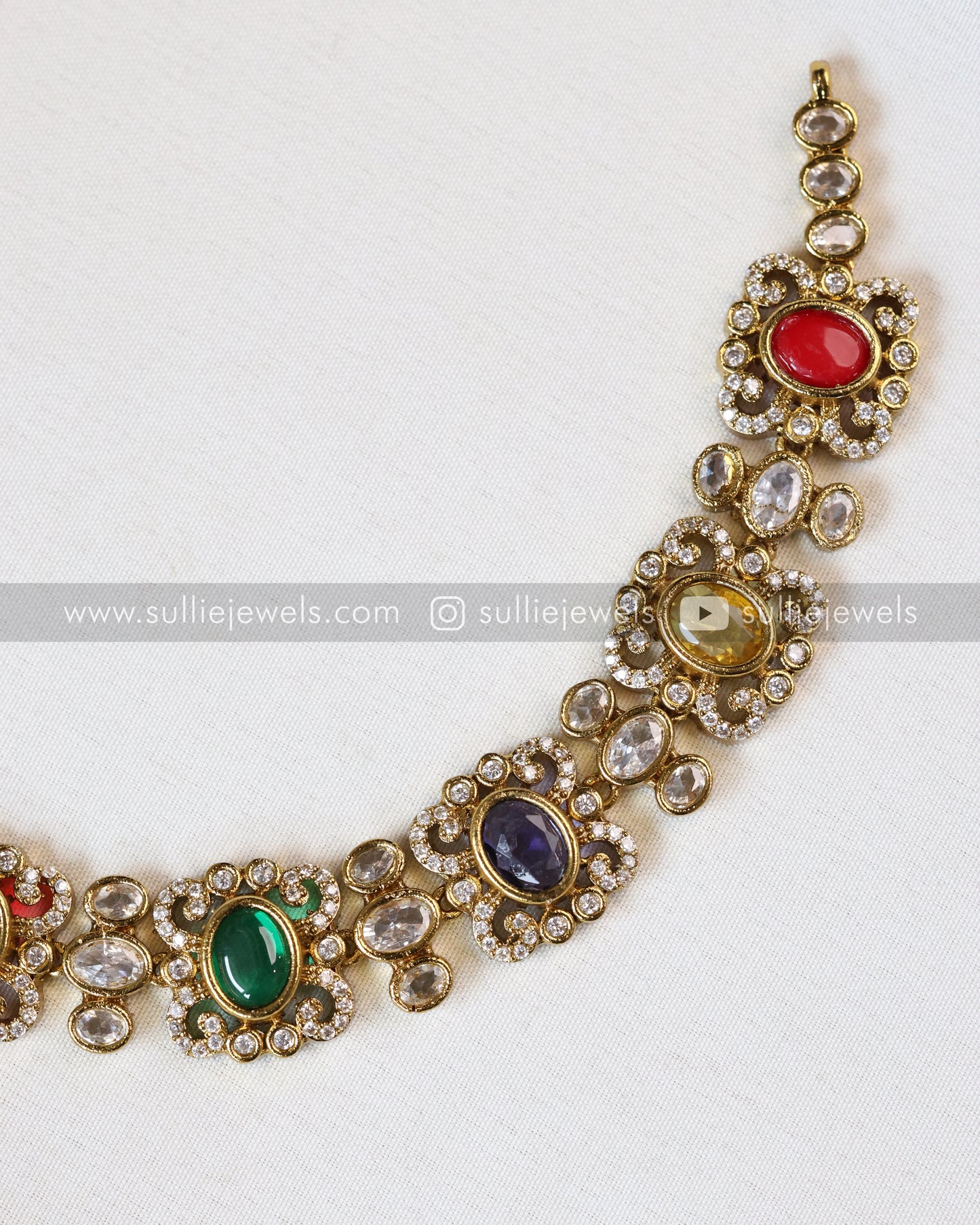 Multicolour Premium Stone Necklace with Stud