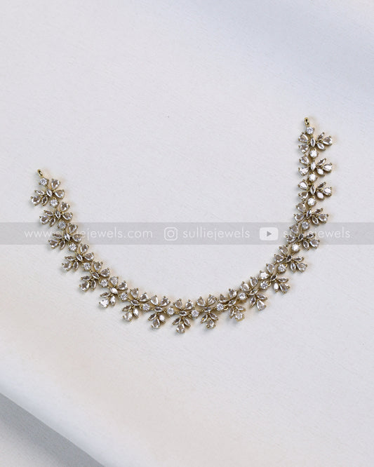 Premium AD Pink Victorian Layered Necklace Combo