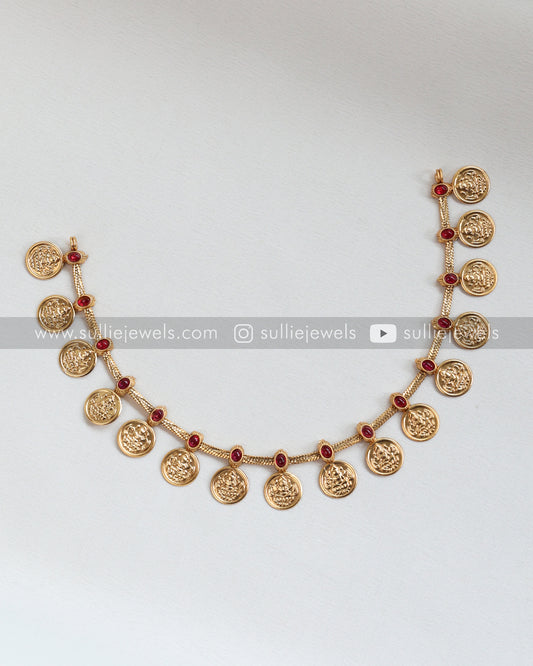 Sullie Basic - Lakshmi Coin Ruby Elephant Layered Combo