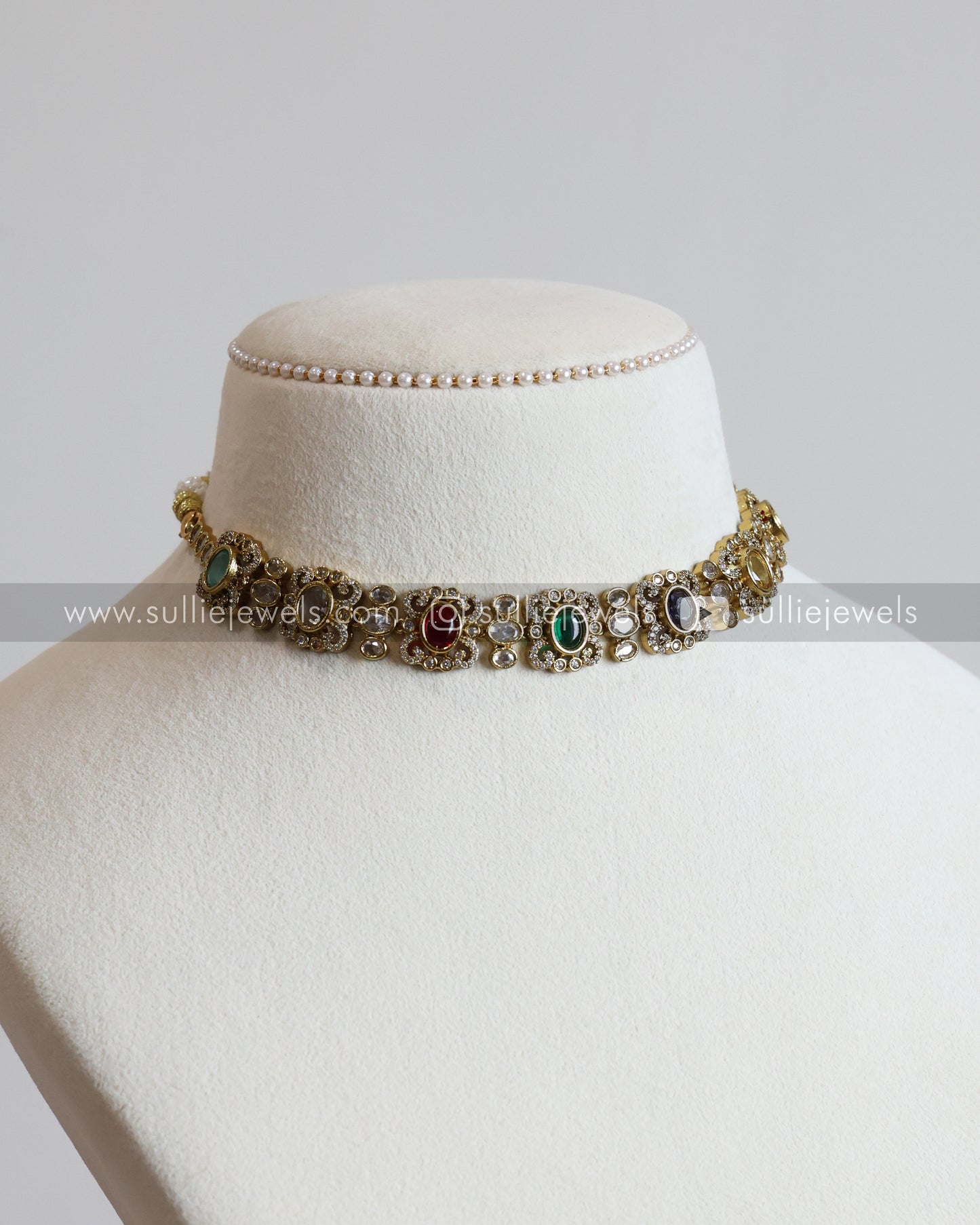 Multicolour Premium Stone Necklace with Stud