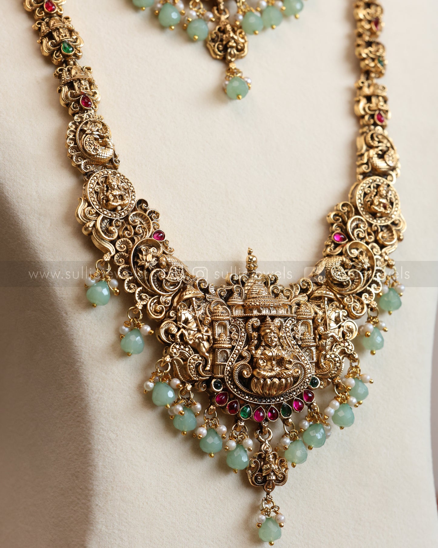 Sullie Basic - Lakshmi Bridal Mint Beads Combo ( 3 piece )