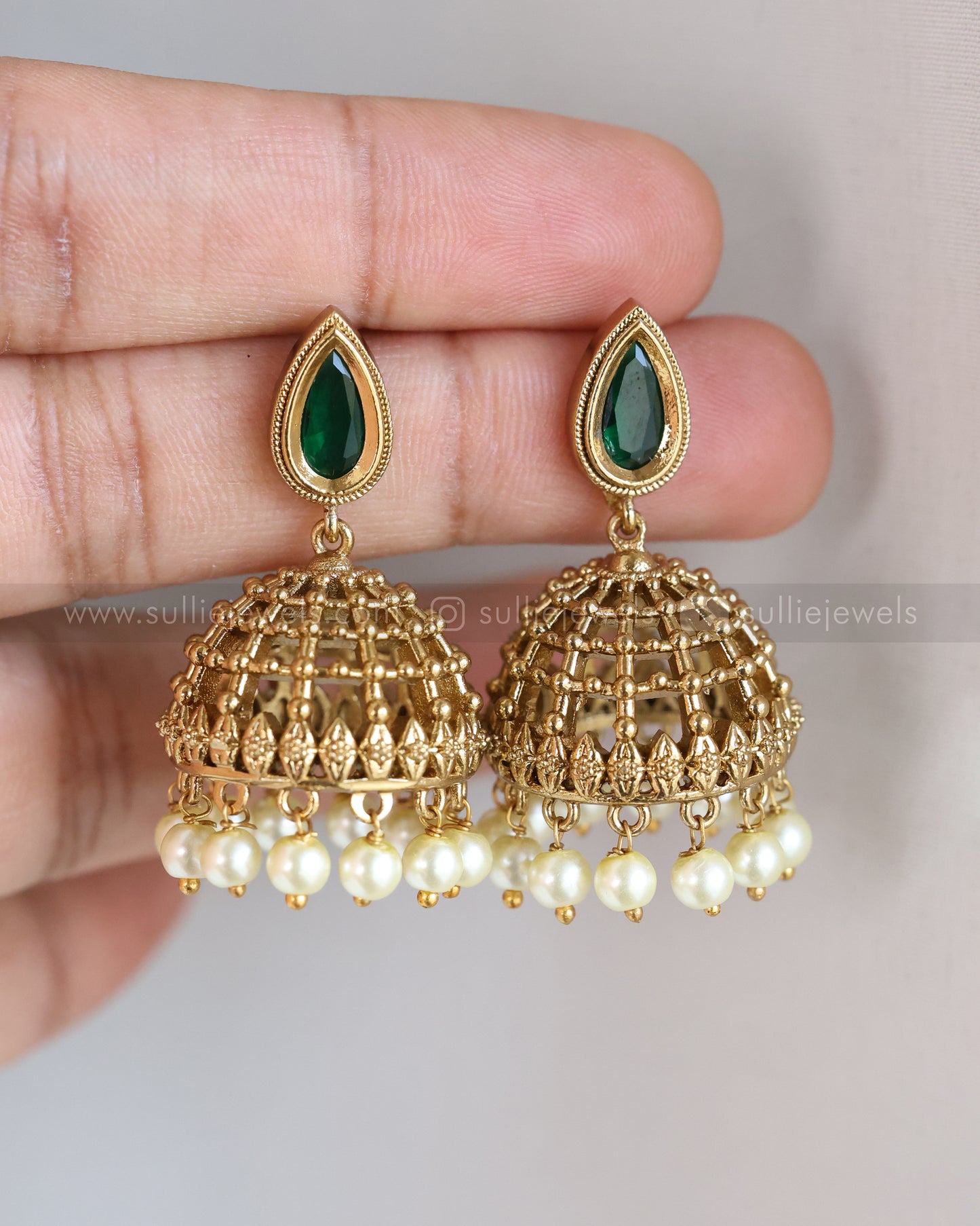 Premium Goddess Designer Green Gold Bridal Combo ( 6 piece )