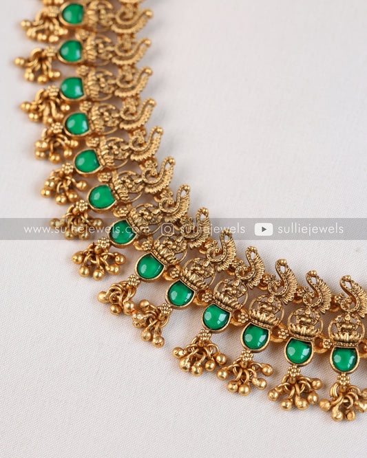 Green Gold Necklace with Jhumka
