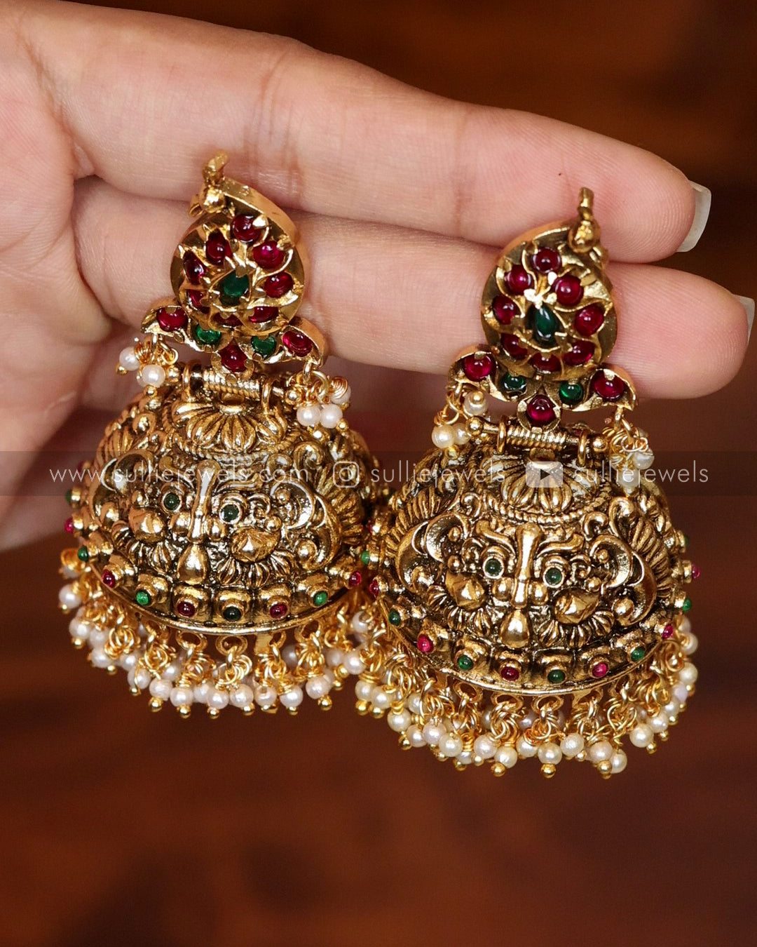 Premium Kemp Gold Jhumka