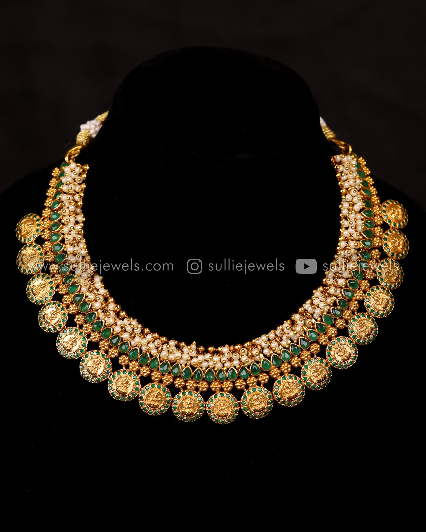 Premium Lakshmi Coin Guttapusalu Necklace with Jhumkas