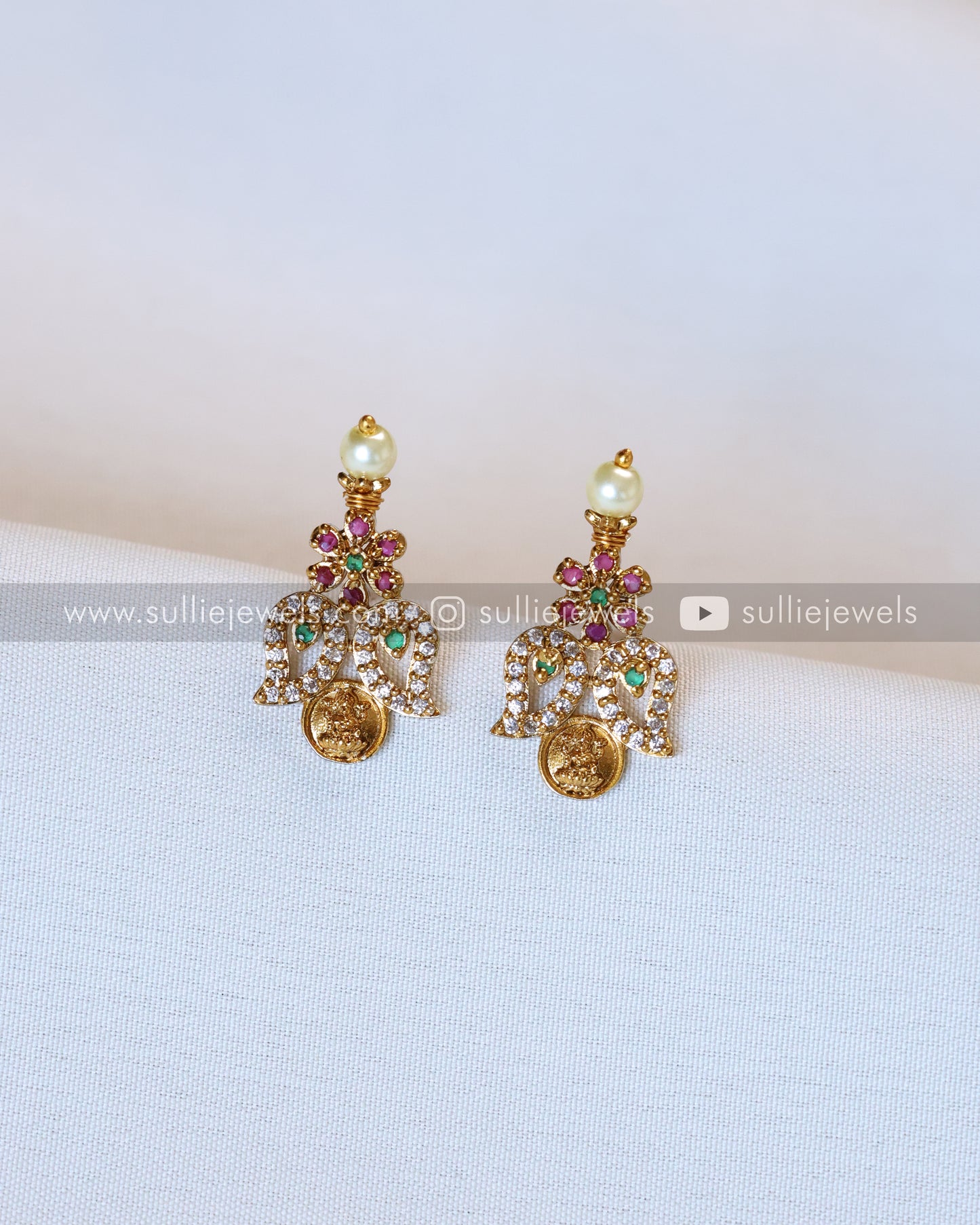 Pearl & Coin Stone Stud