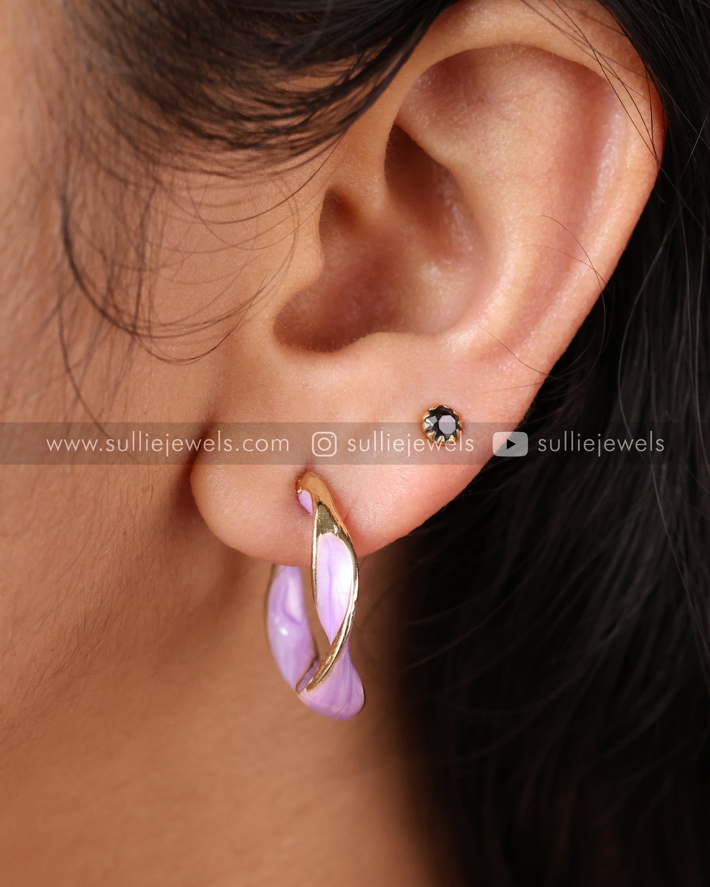 Lavender Minimal Twisted Hoop