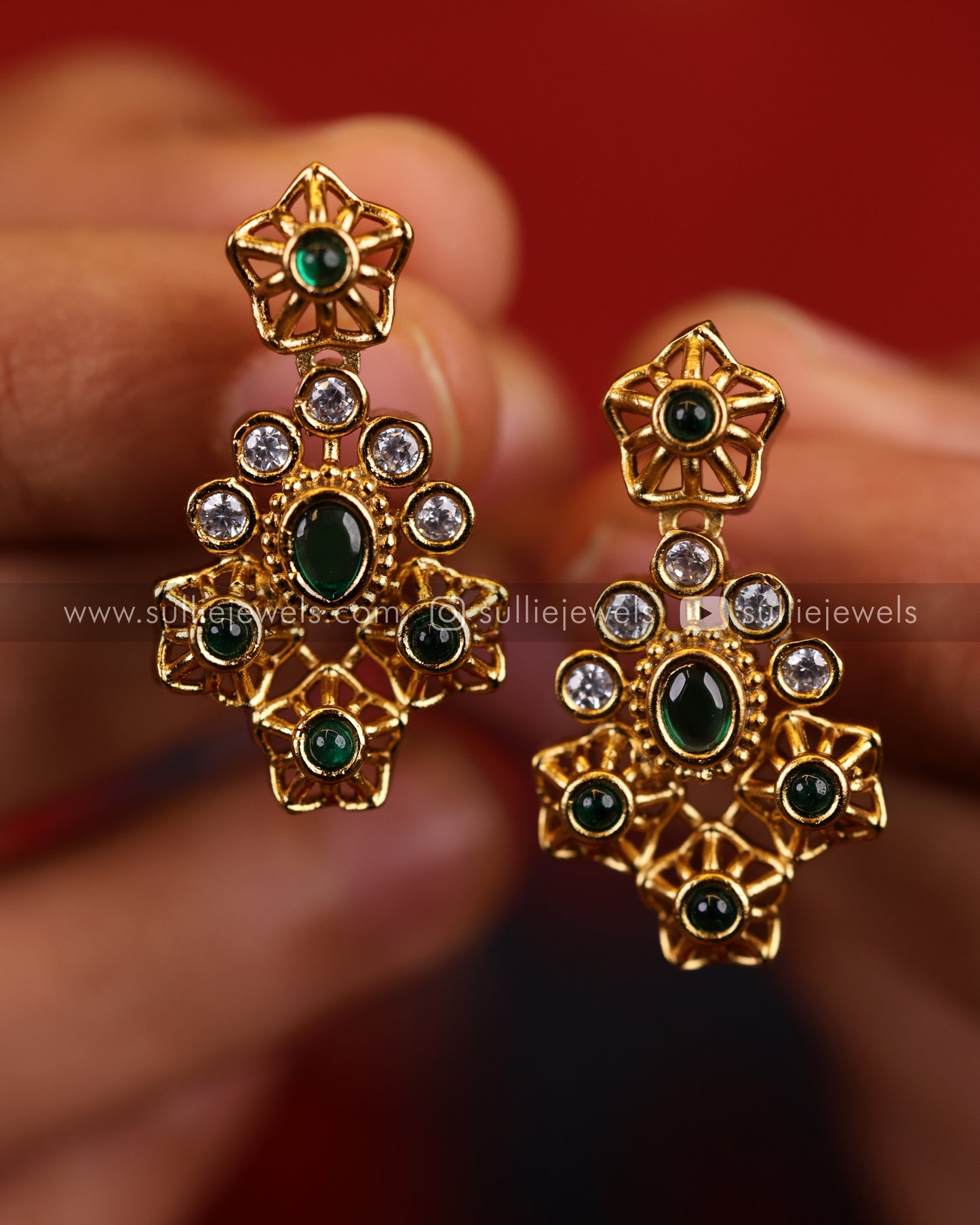 Layered Green Necklace Combo ( 4 piece )