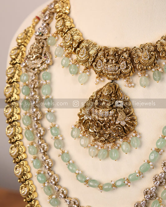 Lakshmi Premium Victorian Mint Beads Bridal Combo ( 5 piece )