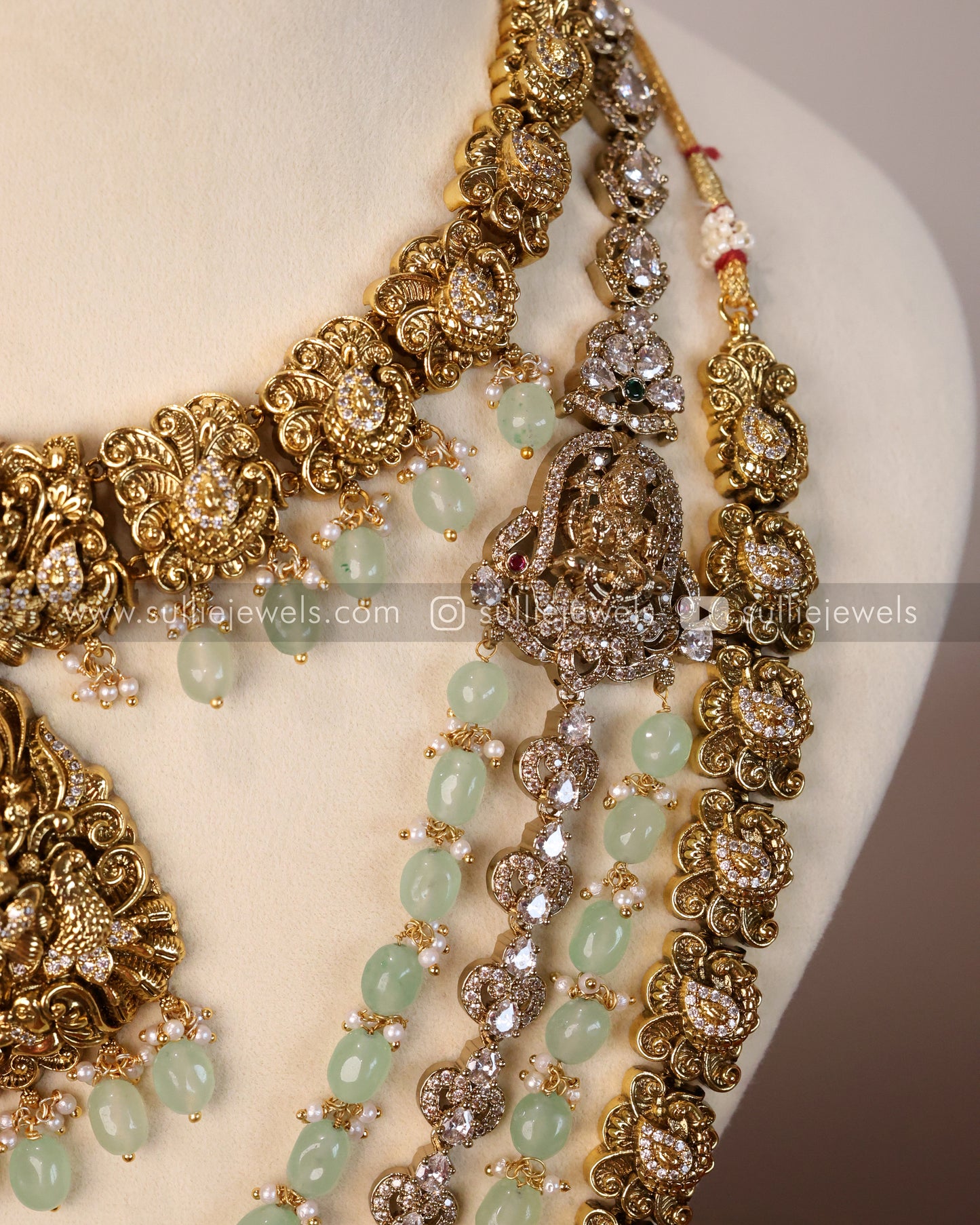 Lakshmi Premium Victorian Mint Beads Bridal Combo ( 5 piece )