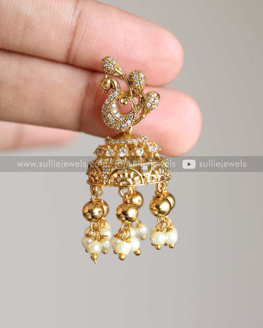 Emerald Peacock AD Choker with Jhumka