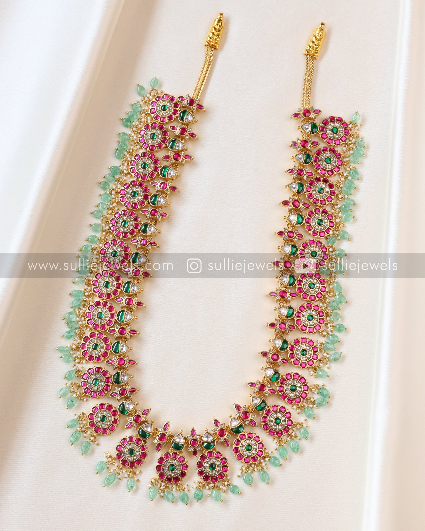 Floral Premium Jadau Kemp Long Chain/Haram