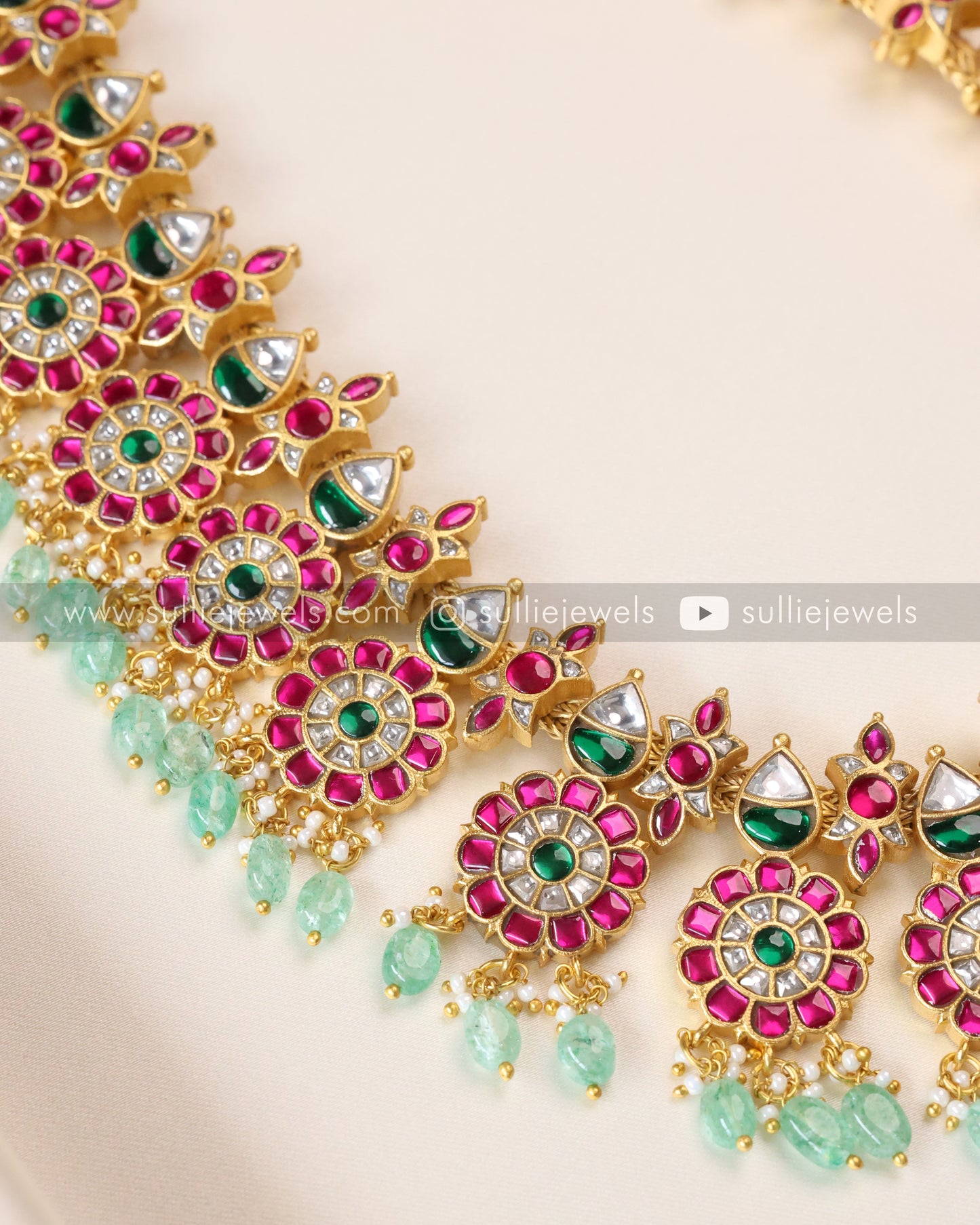Floral Premium Jadau Kemp Long Chain/Haram