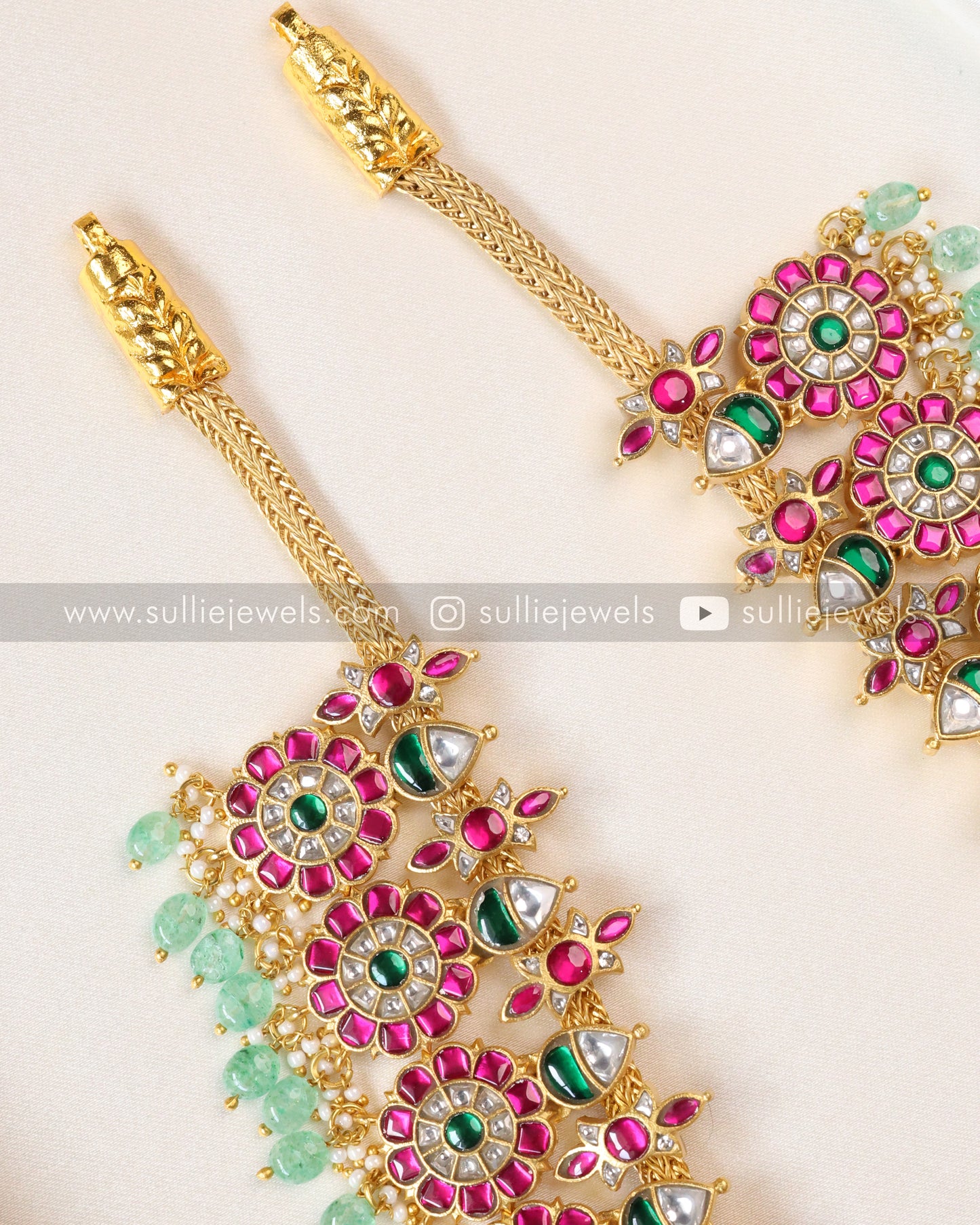 Floral Premium Jadau Kemp Long Chain/Haram