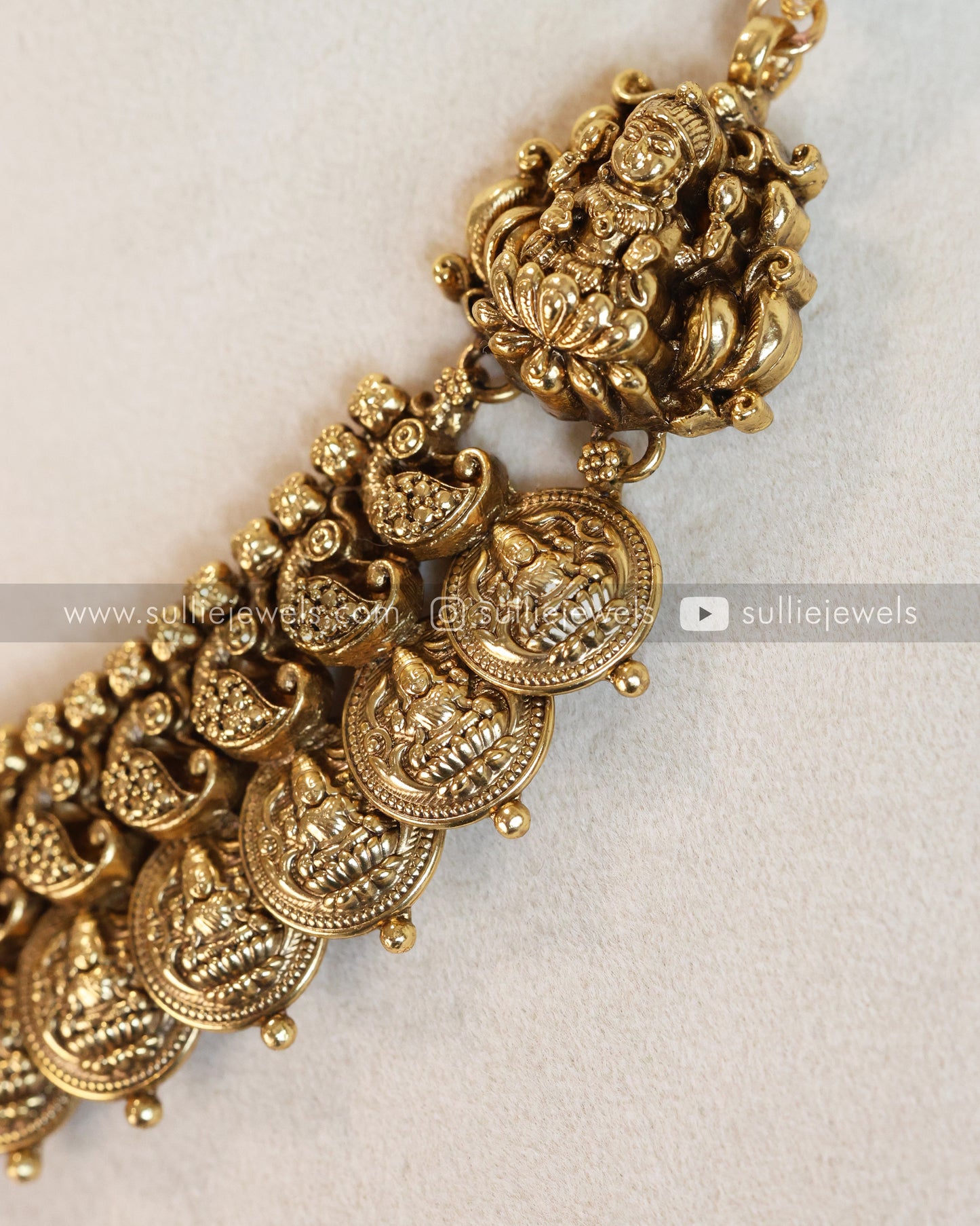 Antique Premium Kaashumaala / Coin Necklace with Jhumka