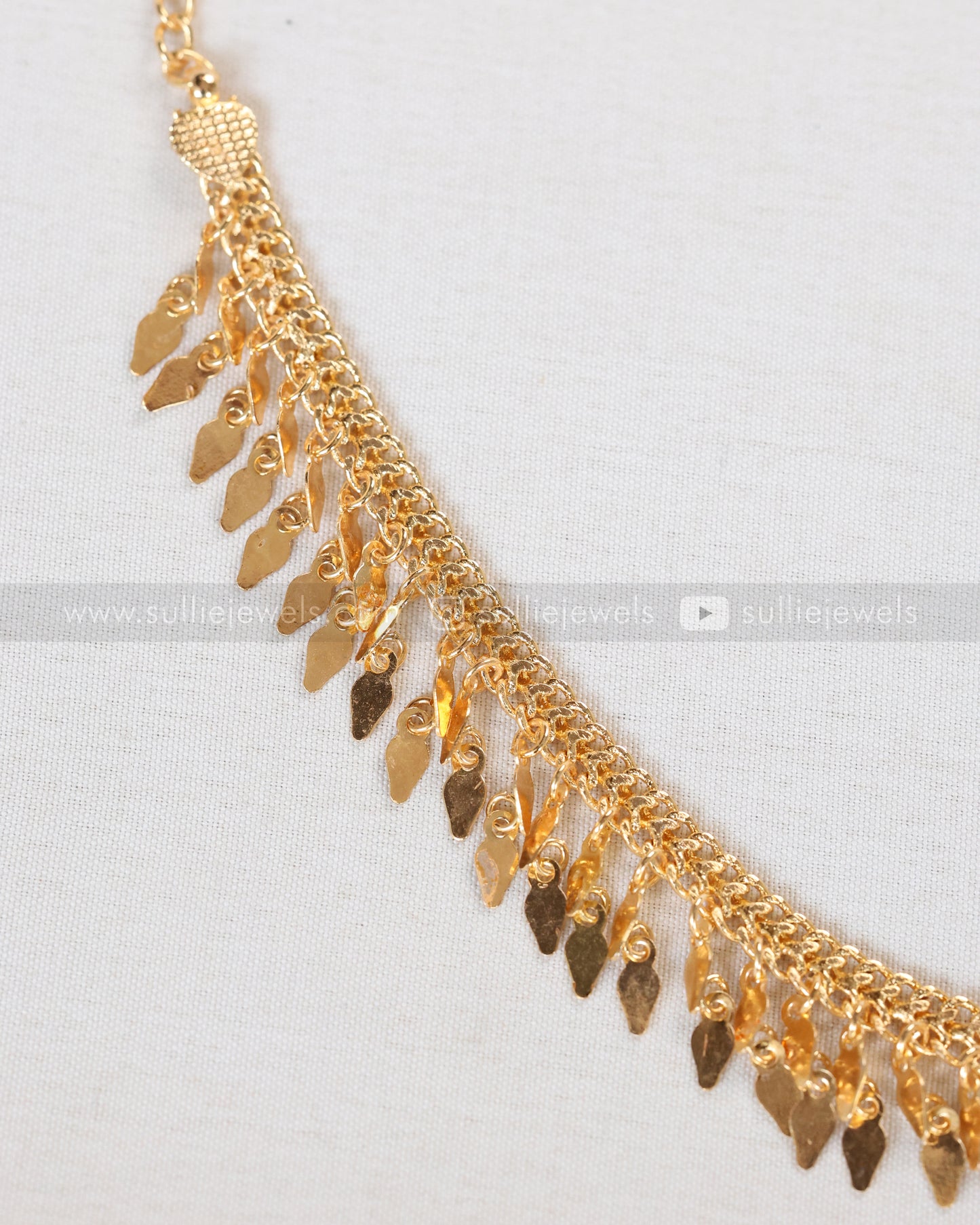 3916 - Gold Plated Premium Double Layer Elakkathali Necklace