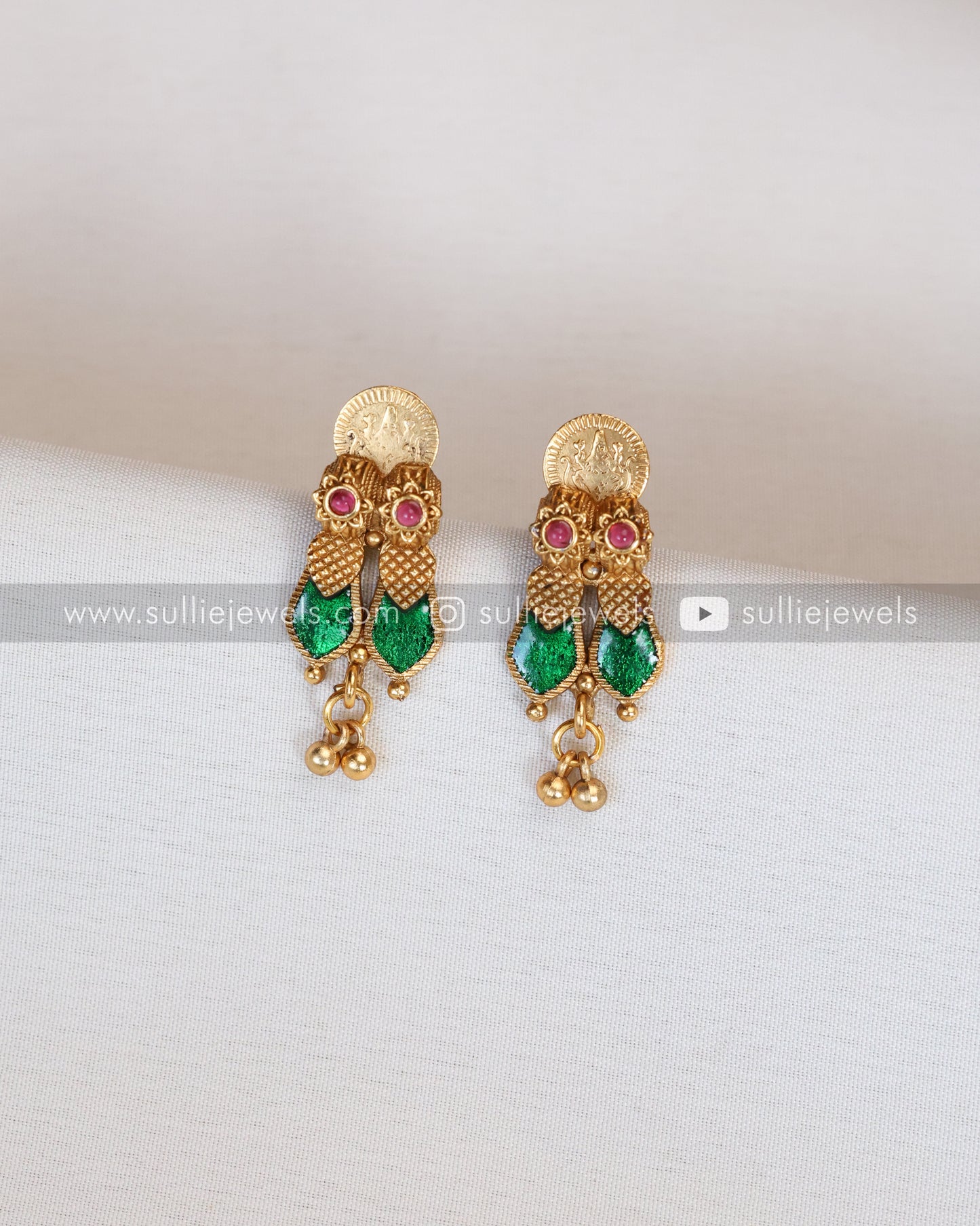 Sullie Basic - Traditional Palakka & Coin Choker with Earrings