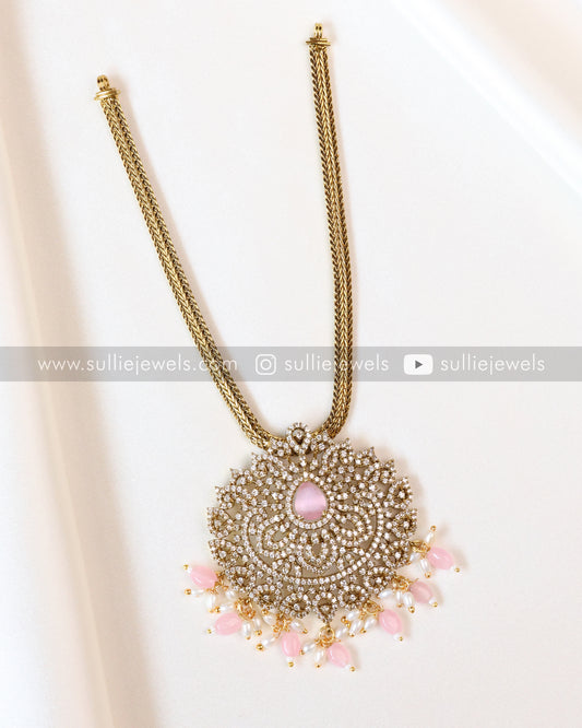AD Pastel Pink Pendant with Earrings