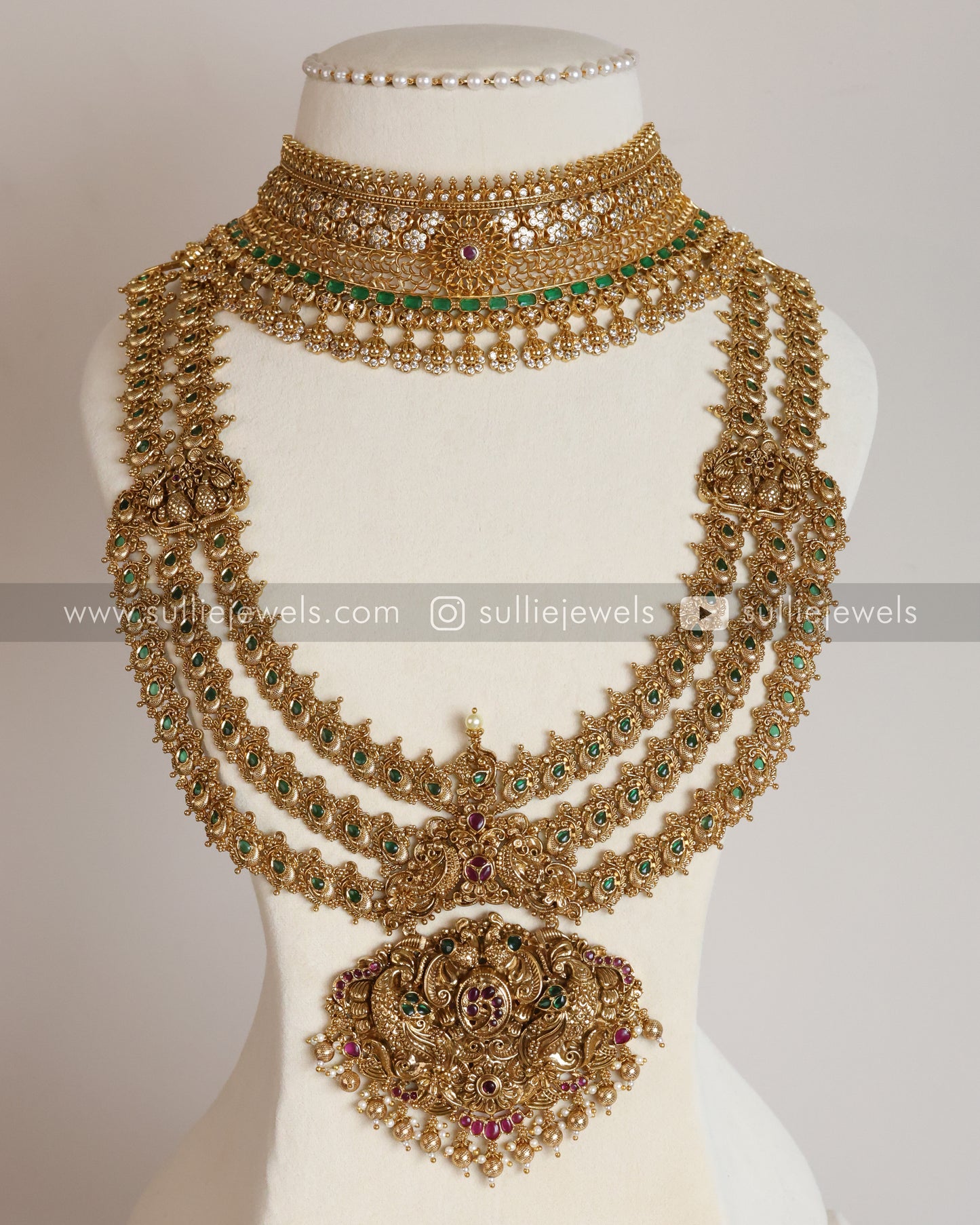 No Idol Premium Gold Heavy Bridal Combo ( 3 Piece )