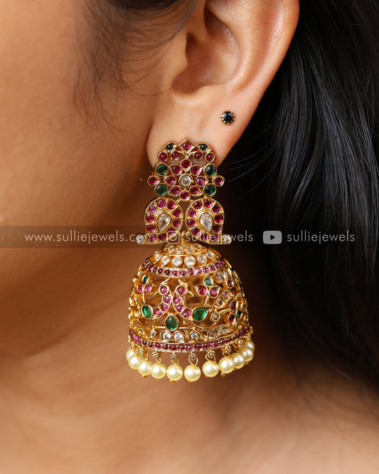 Premium Kemp Mango Bridal Set - Necklace + Haram + Earring + Tikka