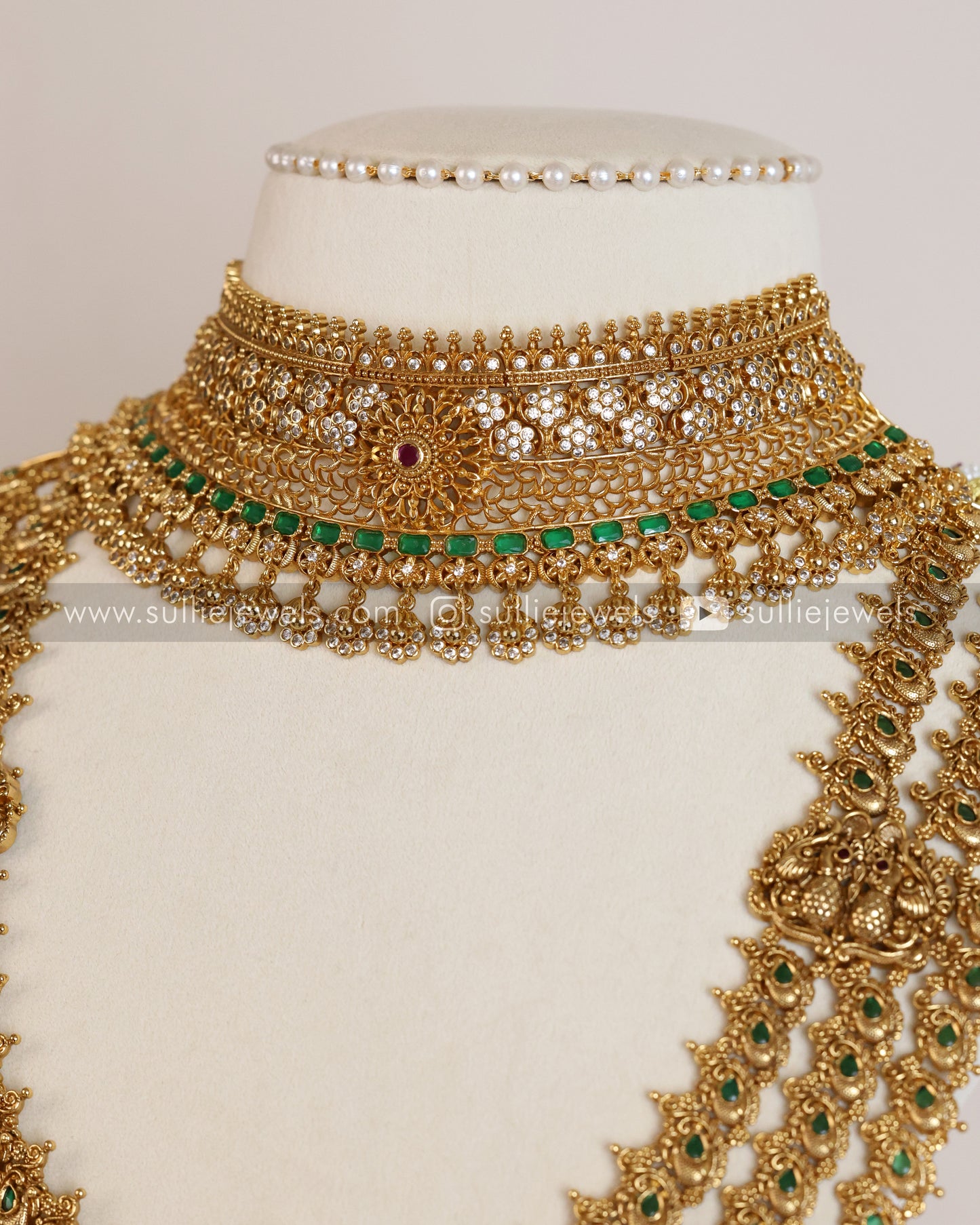 No Idol Premium Gold Heavy Bridal Combo ( 3 Piece )