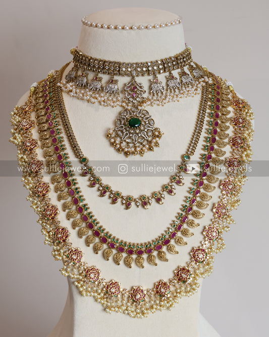 No Idol Guttapusalu & Stone Bridal Combo ( 7 piece )