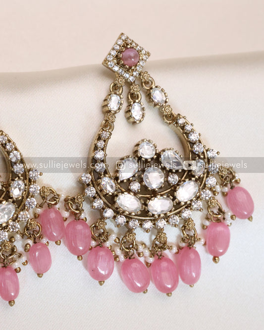 Pastel Pink Premium Polki Earring