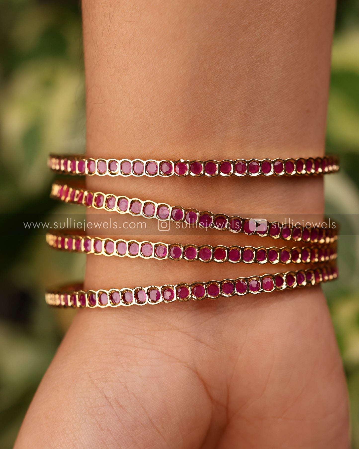 AD Stone Bangle Set of 4