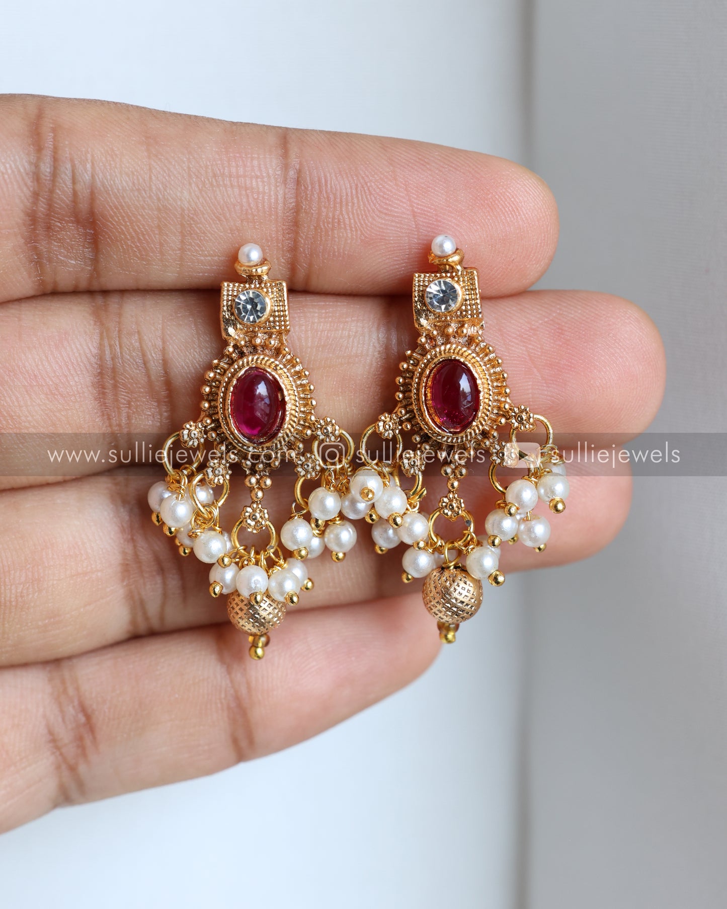 Sullie Basic - Multicolour Stone Guttapusalu Bridal Combo with Earring ( 3 piece )