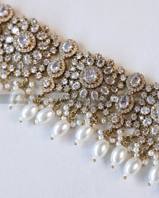 Floral Design Victorian Stone Premium Hipchain - 6 colours