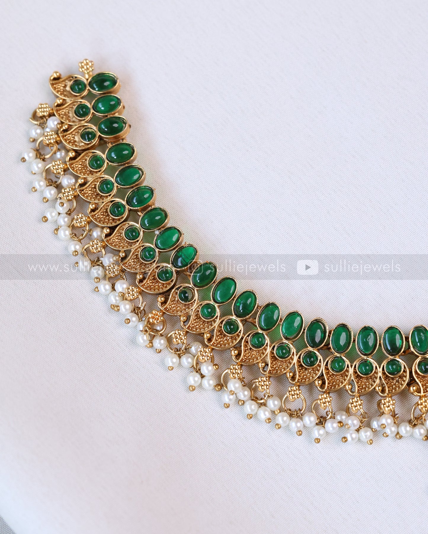 3692 - Sullie Basic Green Mango Necklace with Stud