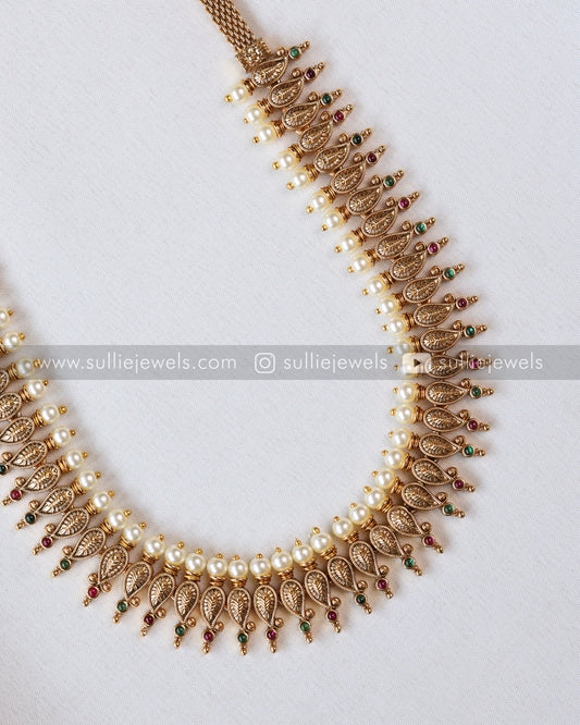 Pearl Mango Multicolour Stone Gold Hipchain