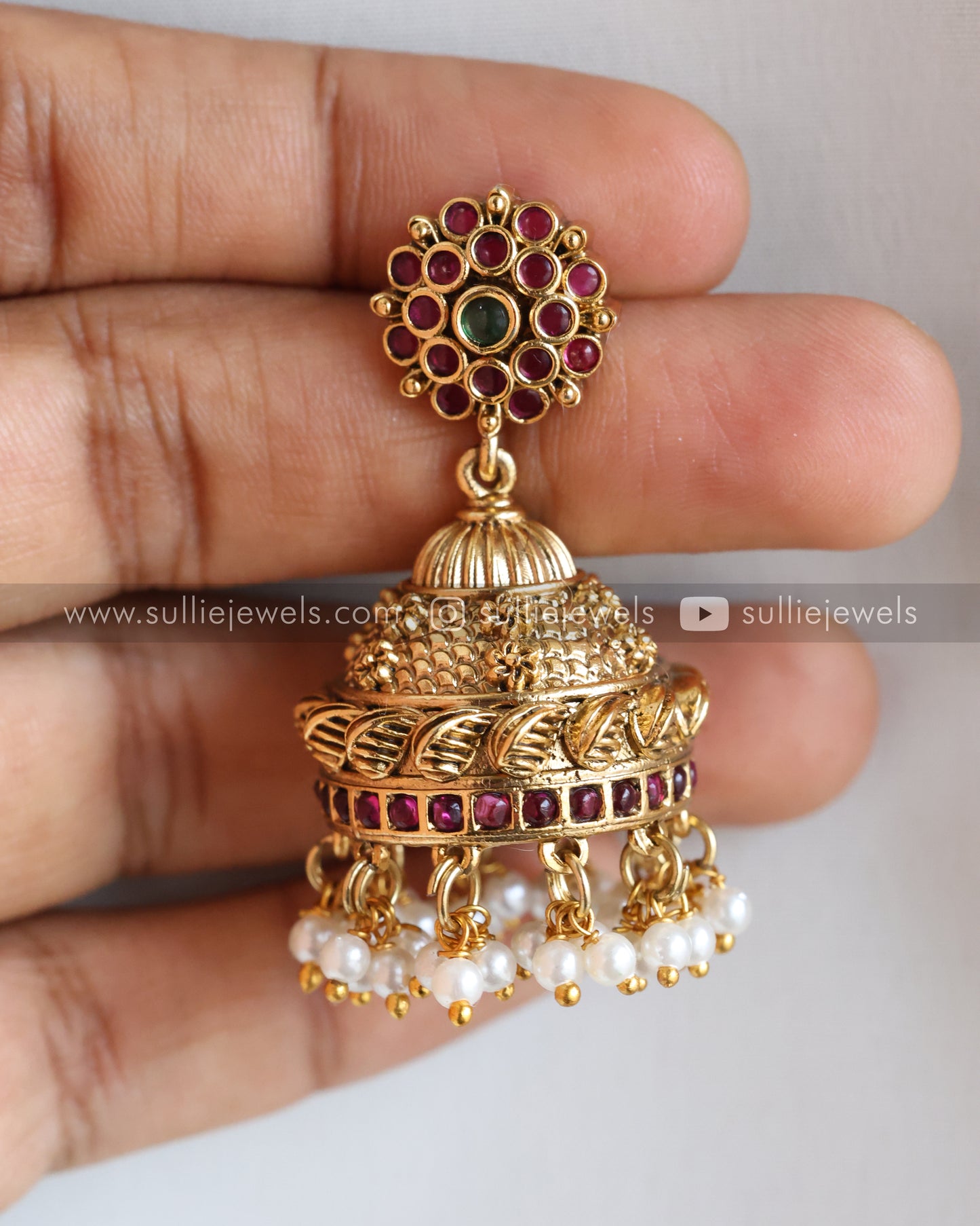 Peacock Gold Long Chain / Haram with Jhumka