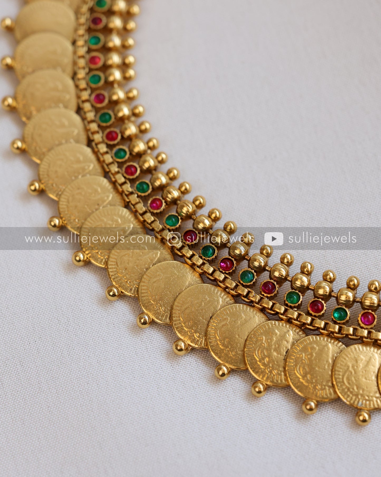 Gold Coin Necklace / Kaashumaala with Stud