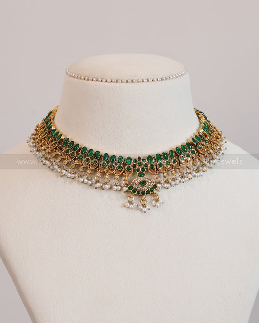 3692 - Sullie Basic Green Mango Necklace with Stud