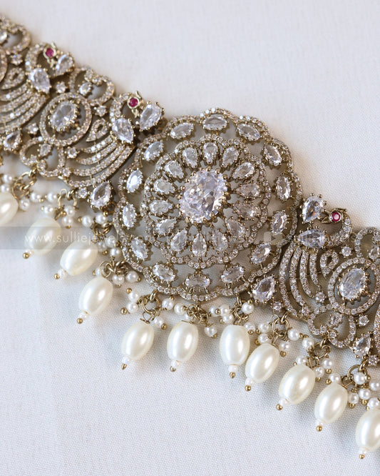 Peacock Design Victorian Stone Premium Hipchain - 6 colours