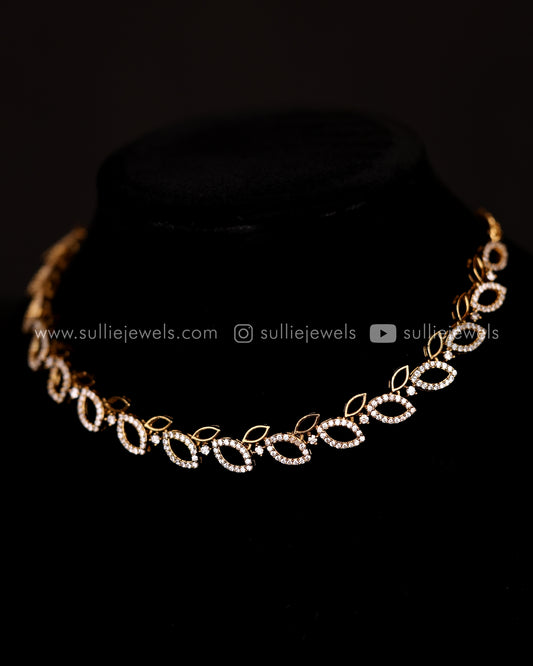 Minimal Leaf AD Necklace Set