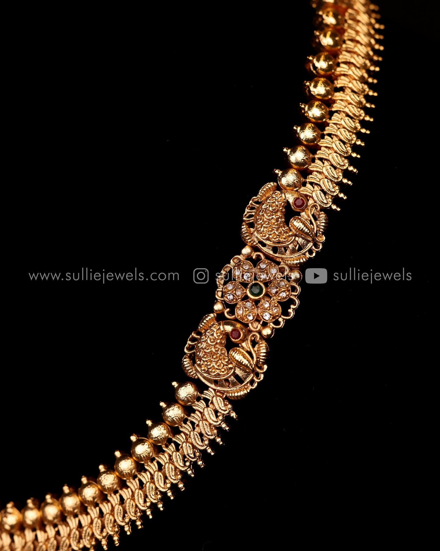 Gold Chain with Peacock Detail